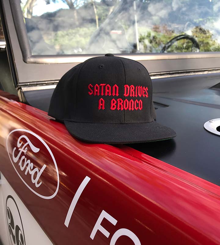 Satan Drives a Bronco baseball hat