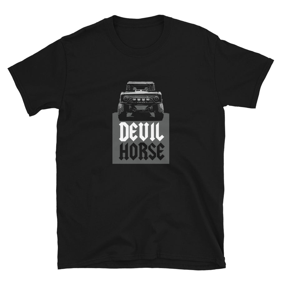 Black short sleeve Ford Bronco t-shirt with "Devil Horse" graphic